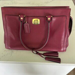 Coach Leather Burgandy Handle Satchel